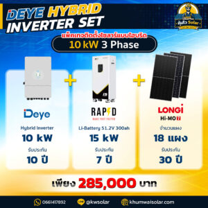 Deye hybrid inverter set [RAPD]-10kw 3P batt300ah