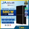 แผงโซล่าเซลล์ JA Solar Panel 580w-JAM72D40-580-GB