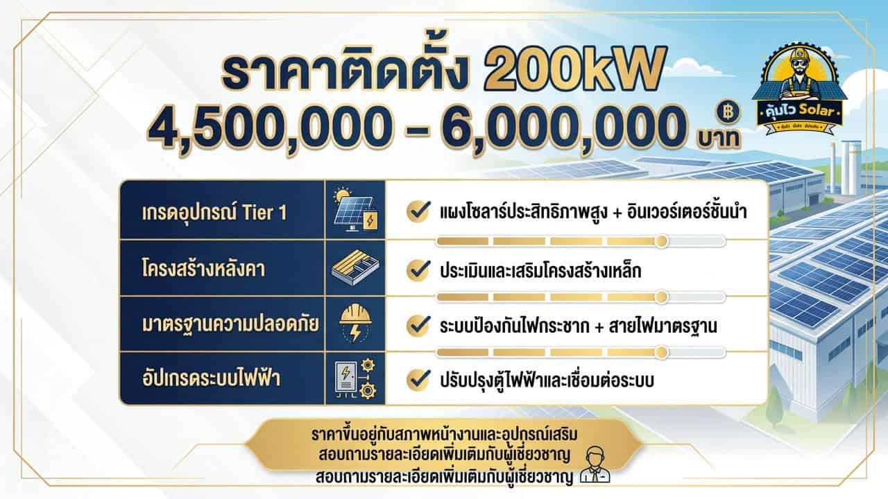 ราคาติดตั้ง 200kw