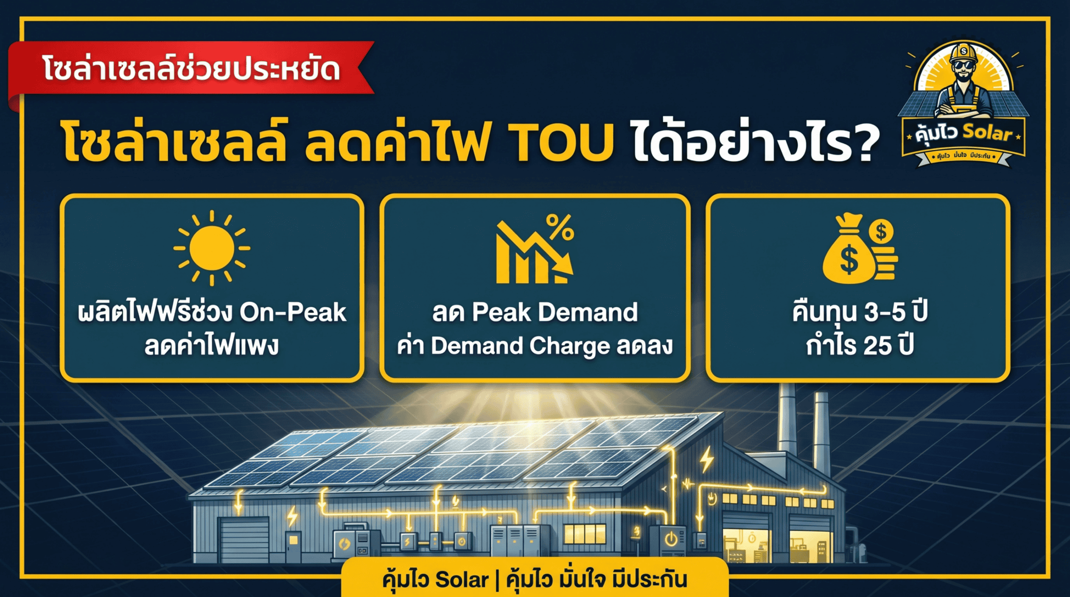 โซล่าเซลล์ ลดค่าไฟ TOU ได้อย่างไร
