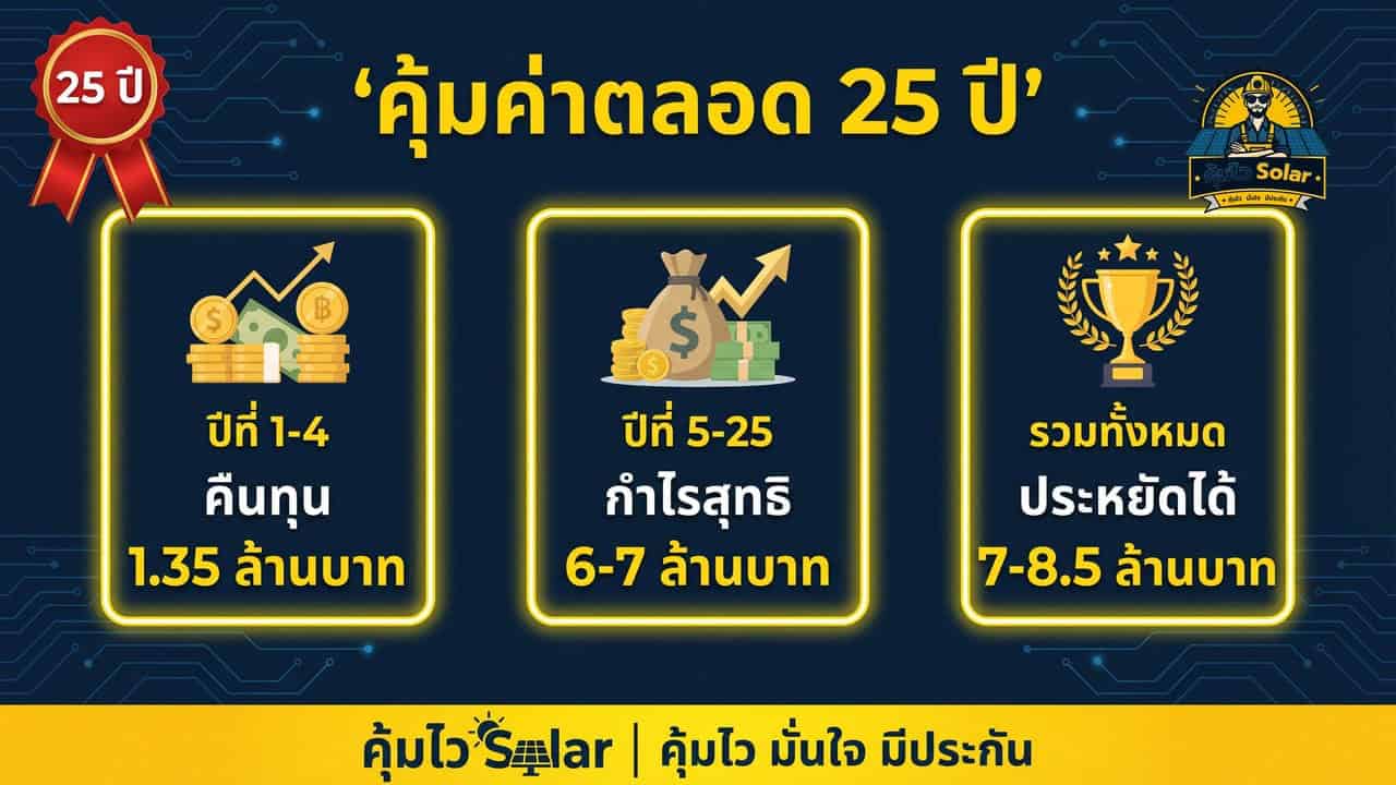 ติดโซล่าเซลล์ คุ้มค่าตลอด 25 ปี