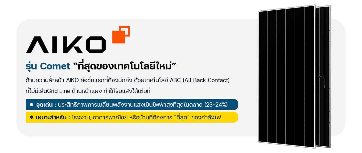 แผงโซล่าเซลล์ Aiko