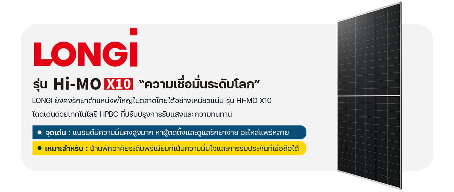 แผงโซล่าเซลล์ Longi