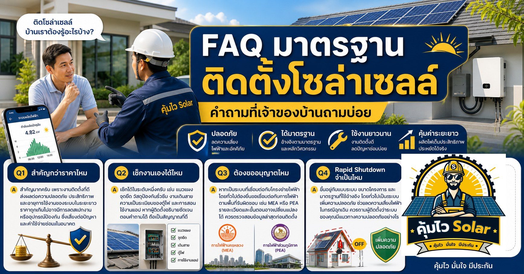 FAQ มาตรฐานติดตั้งโซล่าเซลล์