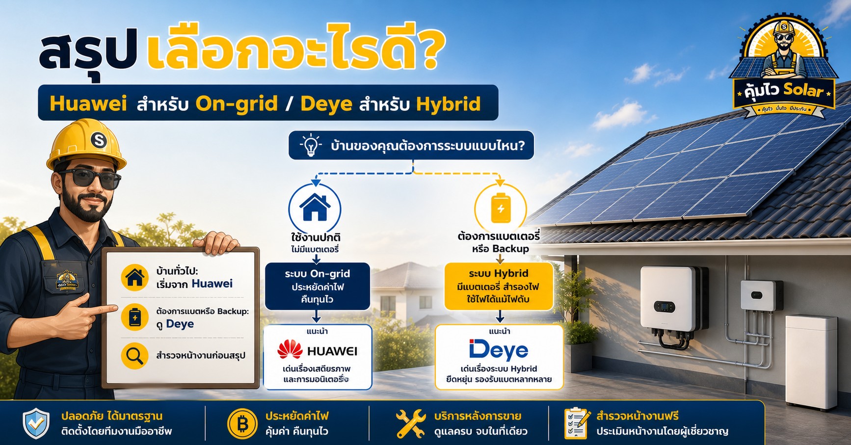สรุปเลือก huawei หรือ deye inverter