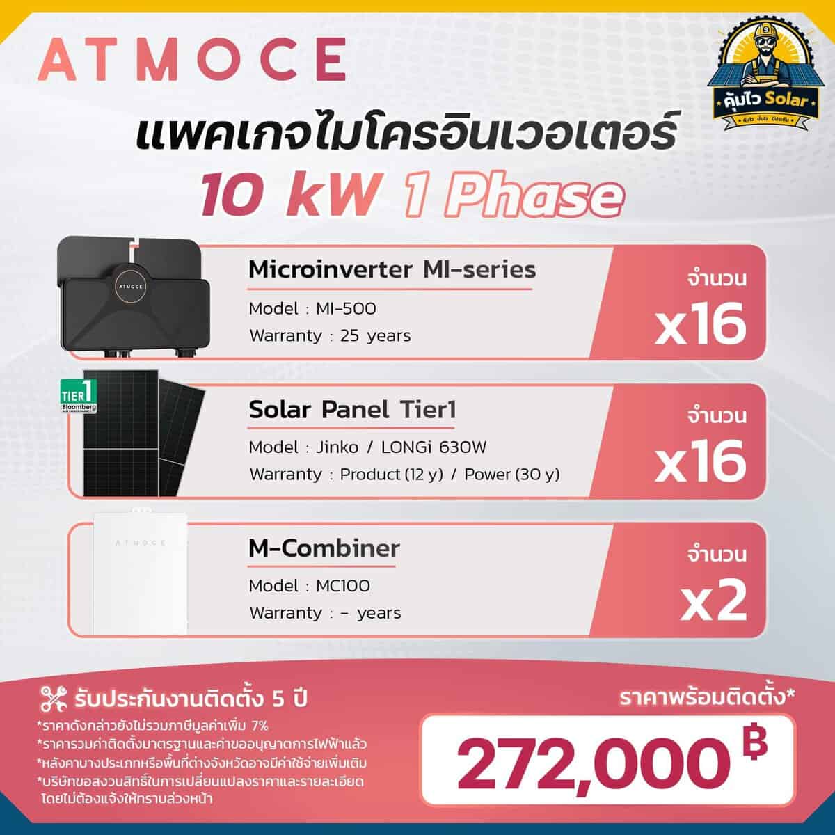 micro inverter_Atmoce-10kw1p ราคาติดตั้ง micro inverter_Atmoce-10kw 1เฟส