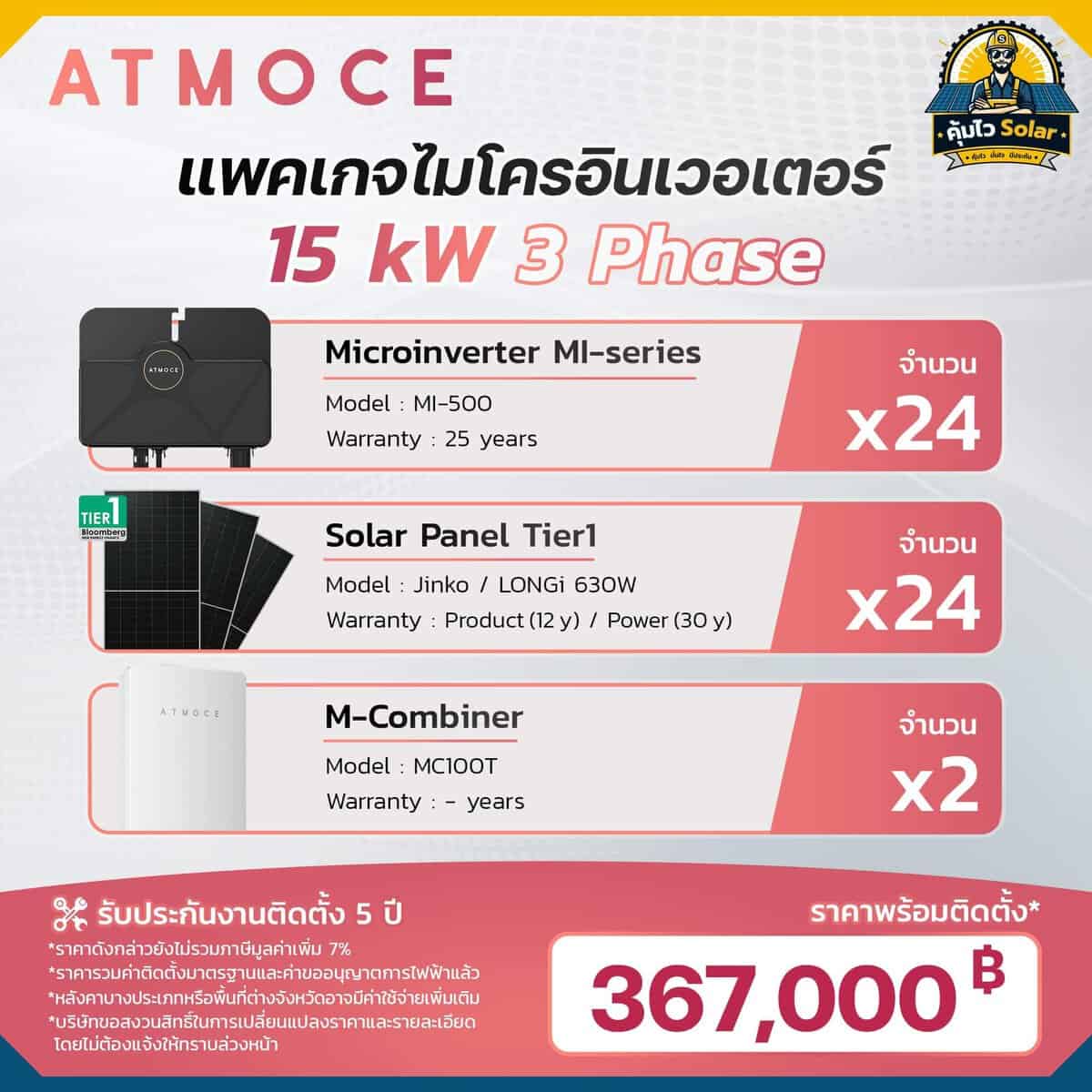 micro inverter_Atmoce-15kw3p ราคาติดตั้ง micro inverter_Atmoce-15kw 3เฟส