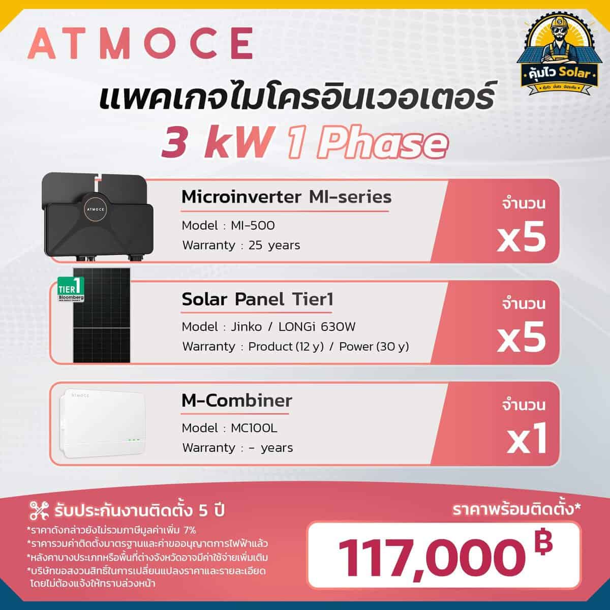 micro inverter_Atmoce-3kw1p ราคาติดตั้ง micro inverter_Atmoce-3kw 1เฟส