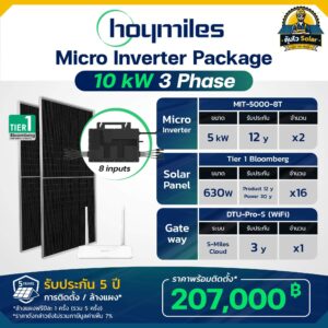 แพ็กเกจโซลาร์เซลล์ micro inverter_hoymiles_new_10kw 3เฟส