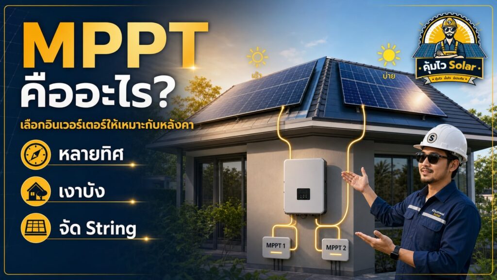 MPPT ในอินเวอร์เตอร์โซลาร์เซลล์สำหรับหลังคาบ้านหลายทิศ