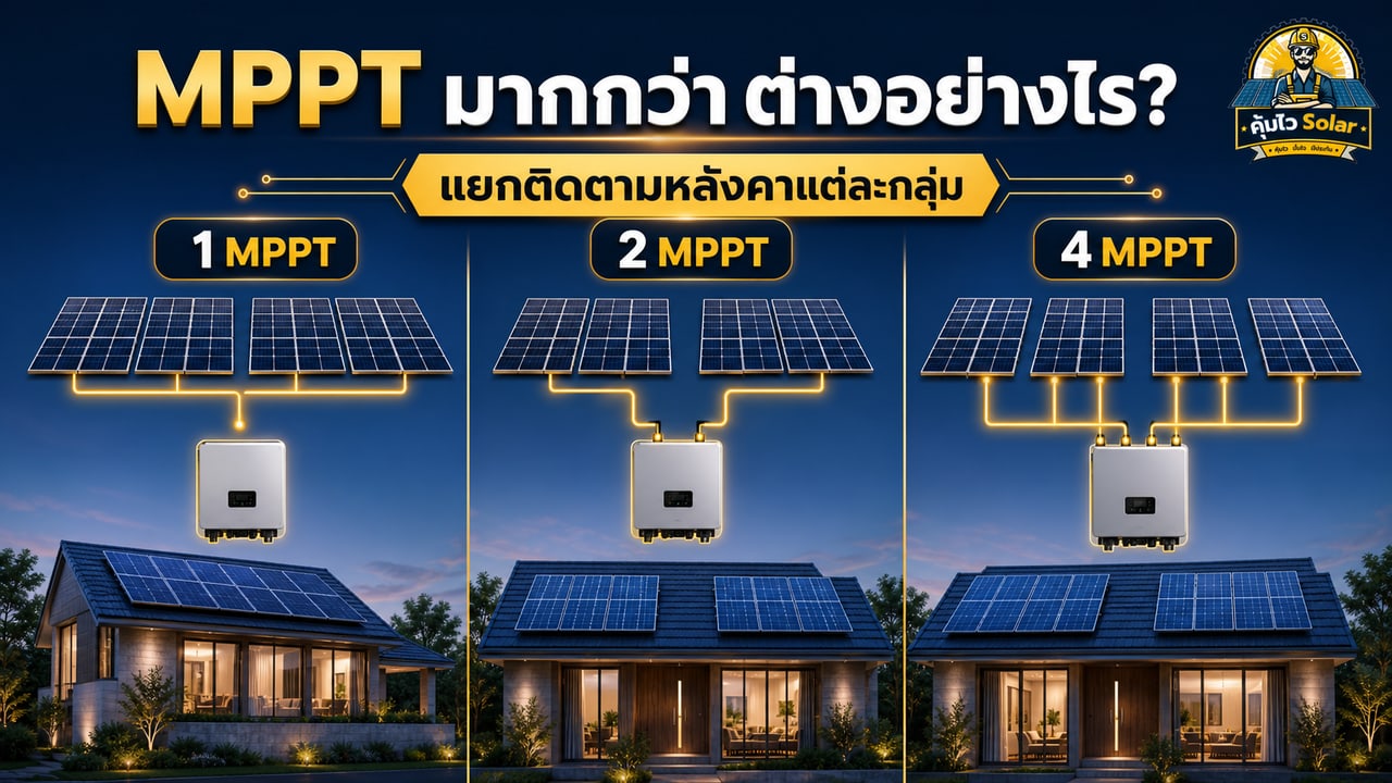 เปรียบเทียบอินเวอร์เตอร์ 1 MPPT กับ 2 ถึง 4 MPPT สำหรับหลังคาหลายกลุ่ม