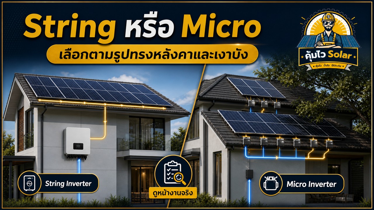 เปรียบเทียบ String Inverter กับ Micro Inverter สำหรับหลังคาบ้านและเงาบัง