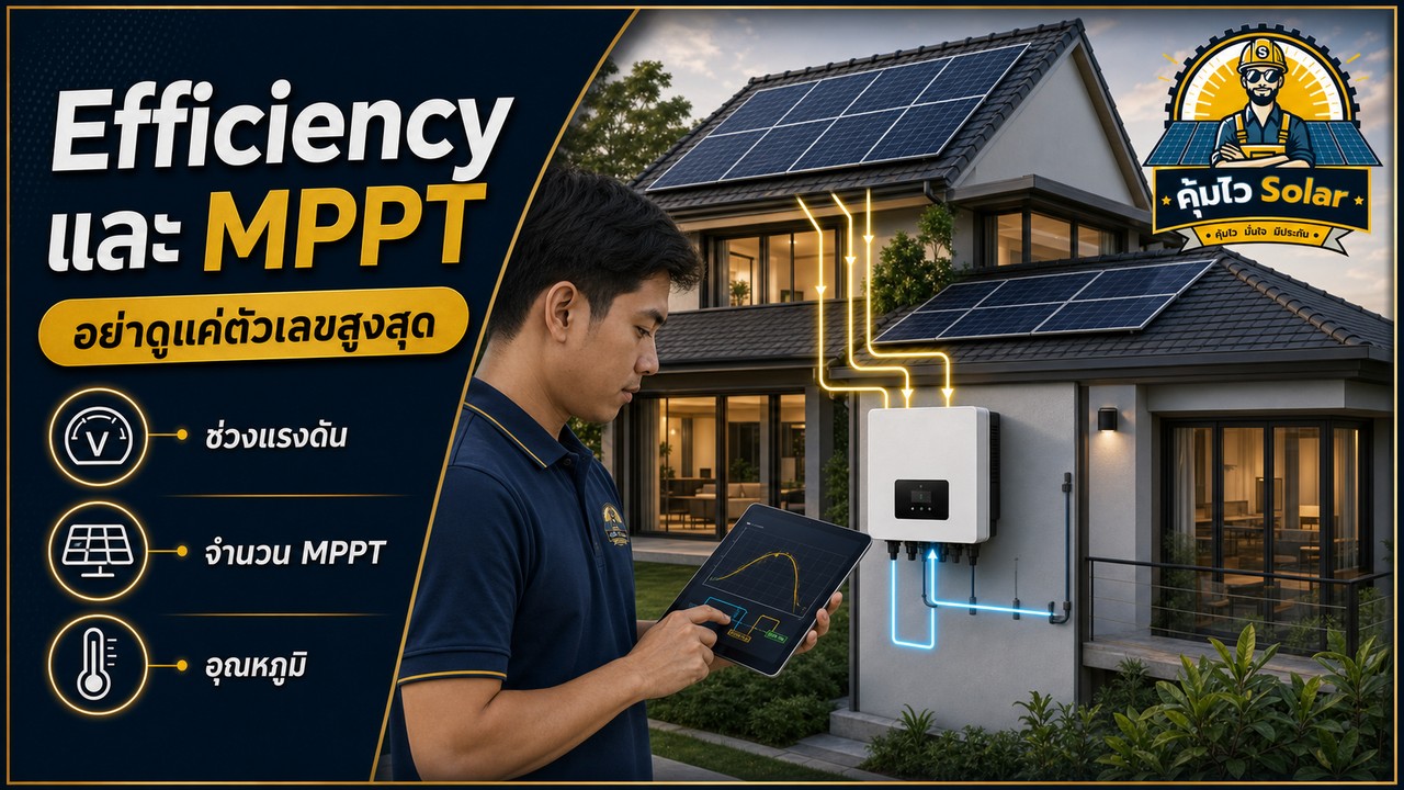 วิศวกรตรวจ Efficiency ช่วงแรงดัน และจำนวน MPPT ของอินเวอร์เตอร์โซล่าเซลล์