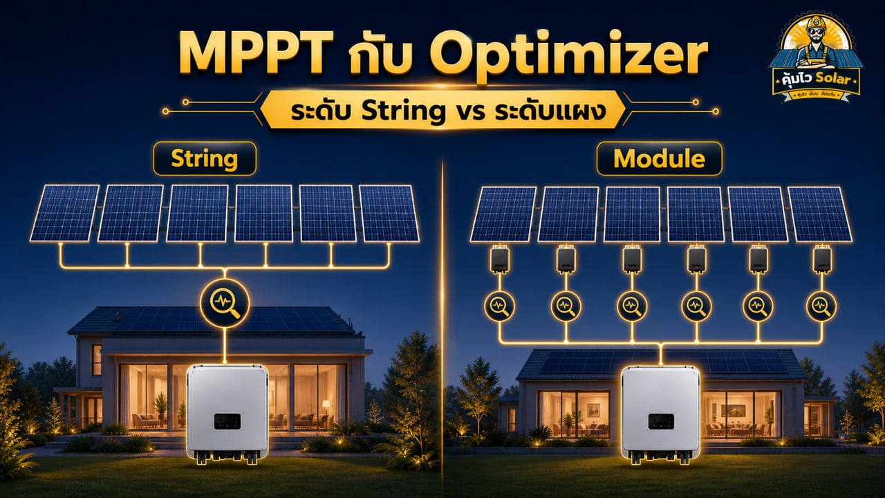 เปรียบเทียบ MPPT ระดับ String Inverter กับ Optimizer ที่ติดหลังแผงโซลาร์เซลล์