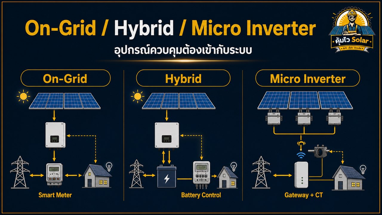 เปรียบเทียบการใช้ Zero Export ในระบบ On-Grid Hybrid และ Micro Inverter
