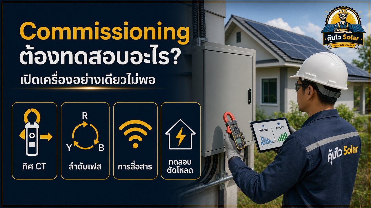 ช่างตรวจทิศทาง CT ลำดับเฟส การสื่อสาร และทดสอบตัดโหลดของระบบกันย้อน