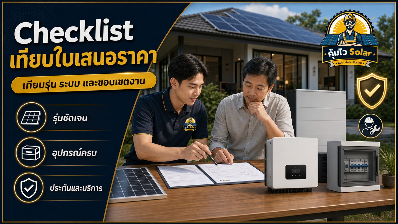 Checklist เปรียบเทียบรุ่นอินเวอร์เตอร์ อุปกรณ์ การรับประกัน และบริการในใบเสนอราคา