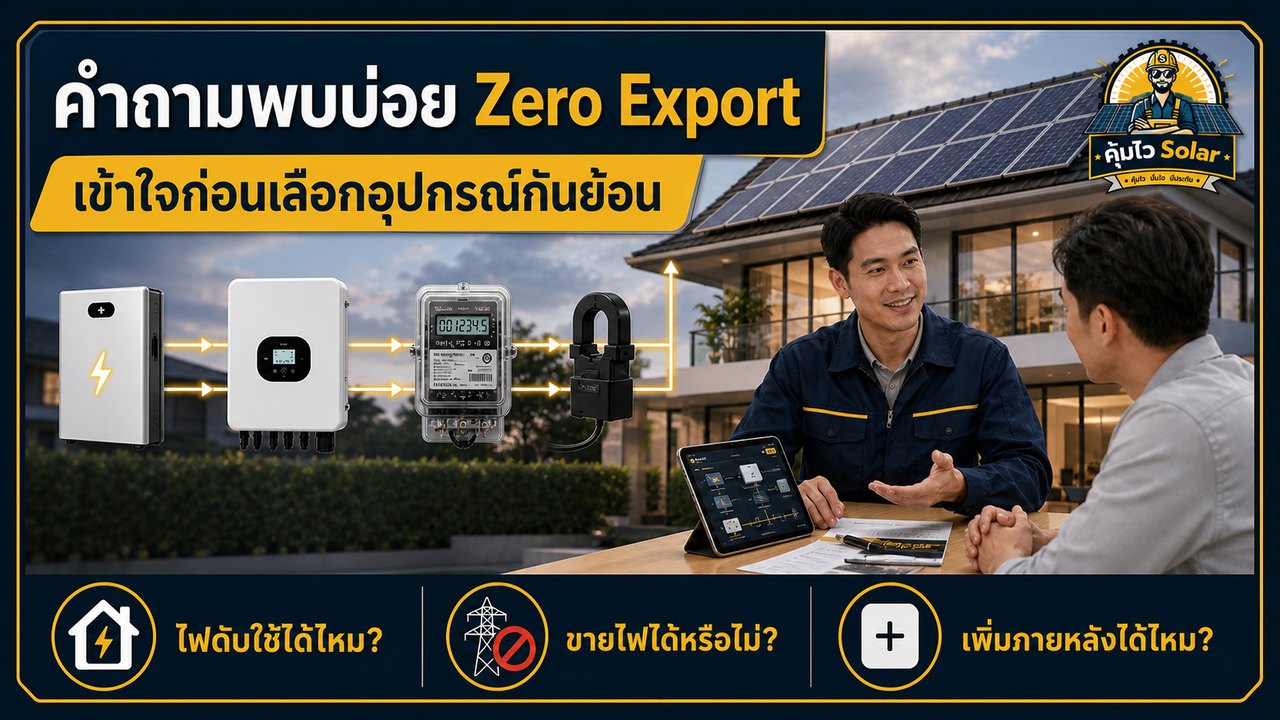 คำถามพบบ่อยสำหรับเจ้าของบ้านก่อนเลือกติดตั้งระบบกันย้อน Zero Export