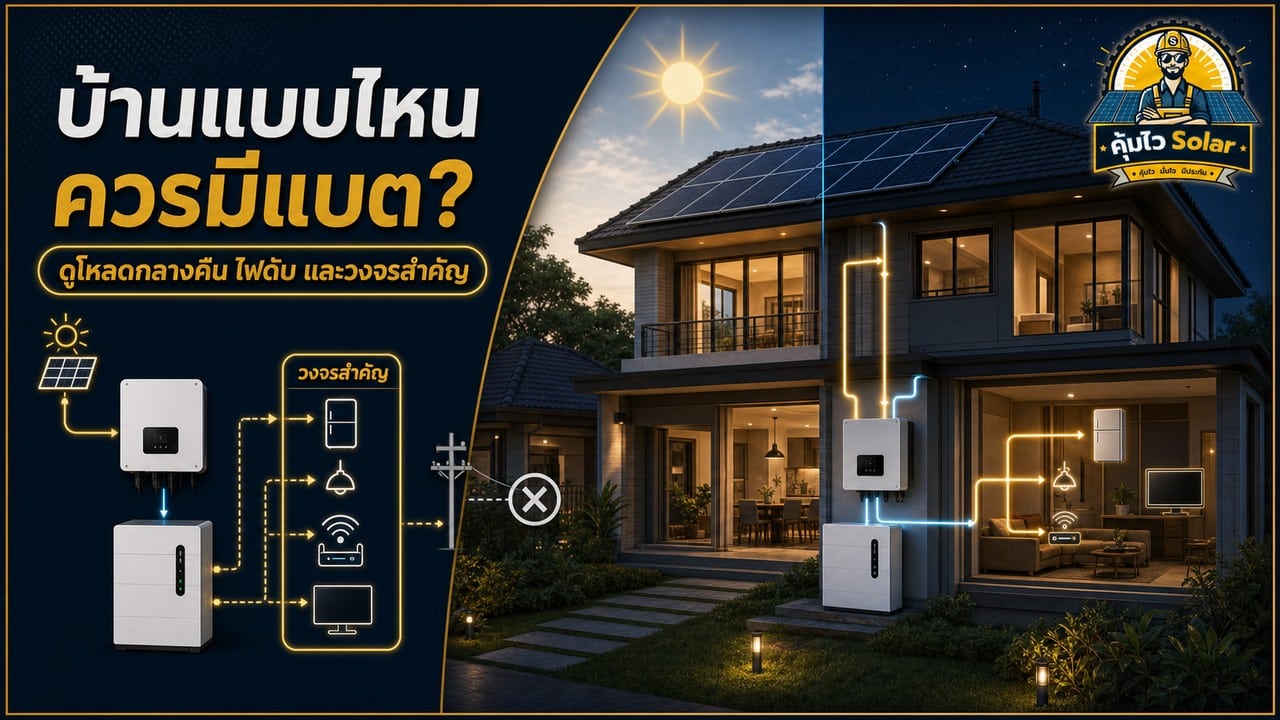 บ้านที่ควรพิจารณาติดแบตเตอรี่โซล่าเซลล์และวงจรโหลดสำคัญ