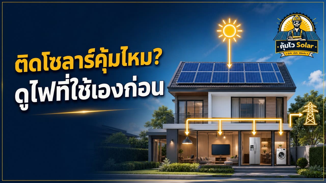 บ้านติดโซลาร์เซลล์ใช้ไฟกลางวันเองและส่งไฟส่วนเกินเข้าสู่ระบบ
