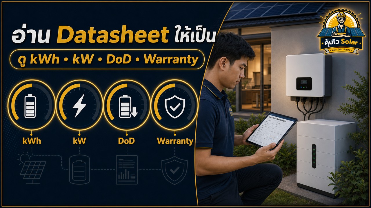 วิธีอ่าน Datasheet แบตเตอรี่โซล่าเซลล์ ค่า kWh kW DoD และ Warranty