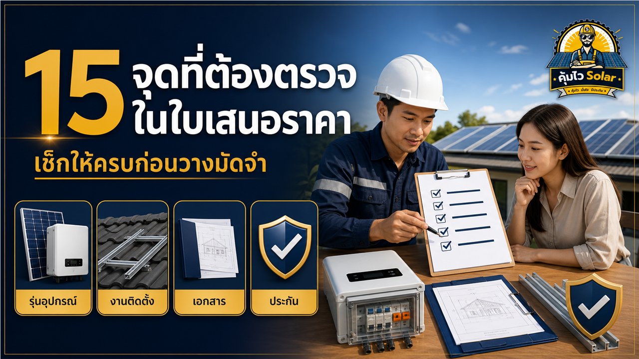 เช็กลิสต์ 15 จุดสำหรับตรวจใบเสนอราคาติดตั้งโซล่าเซลล์ก่อนวางมัดจำ
