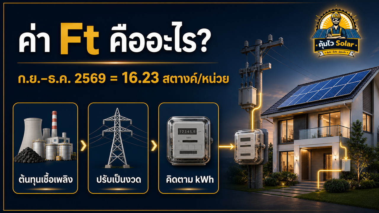 ค่า Ft งวดกันยายนถึงธันวาคม 2569 เท่ากับ 16.23 สตางค์ต่อหน่วย