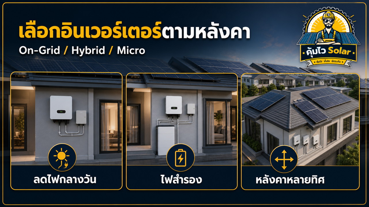 เปรียบเทียบ On-Grid Hybrid และ Micro Inverter สำหรับบ้านทาวน์โฮม