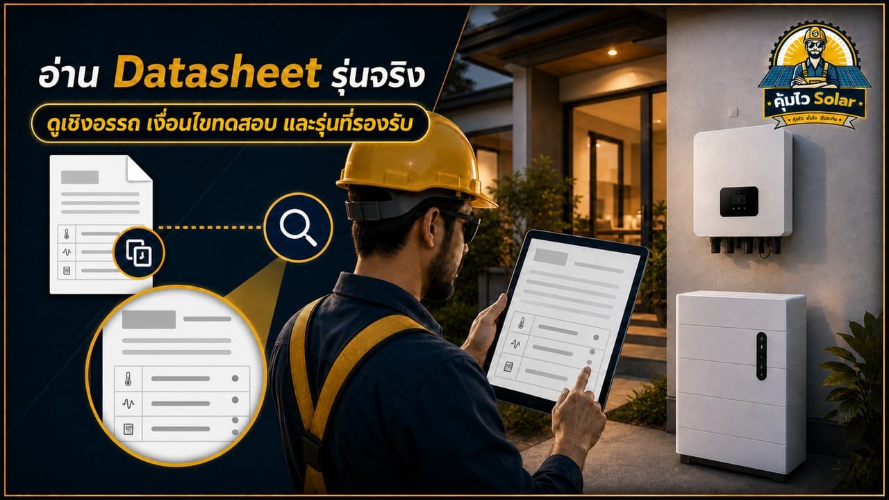 ตัวอย่างอ่าน Datasheet แบตเตอรี่รุ่นจริงและเงื่อนไขทดสอบ