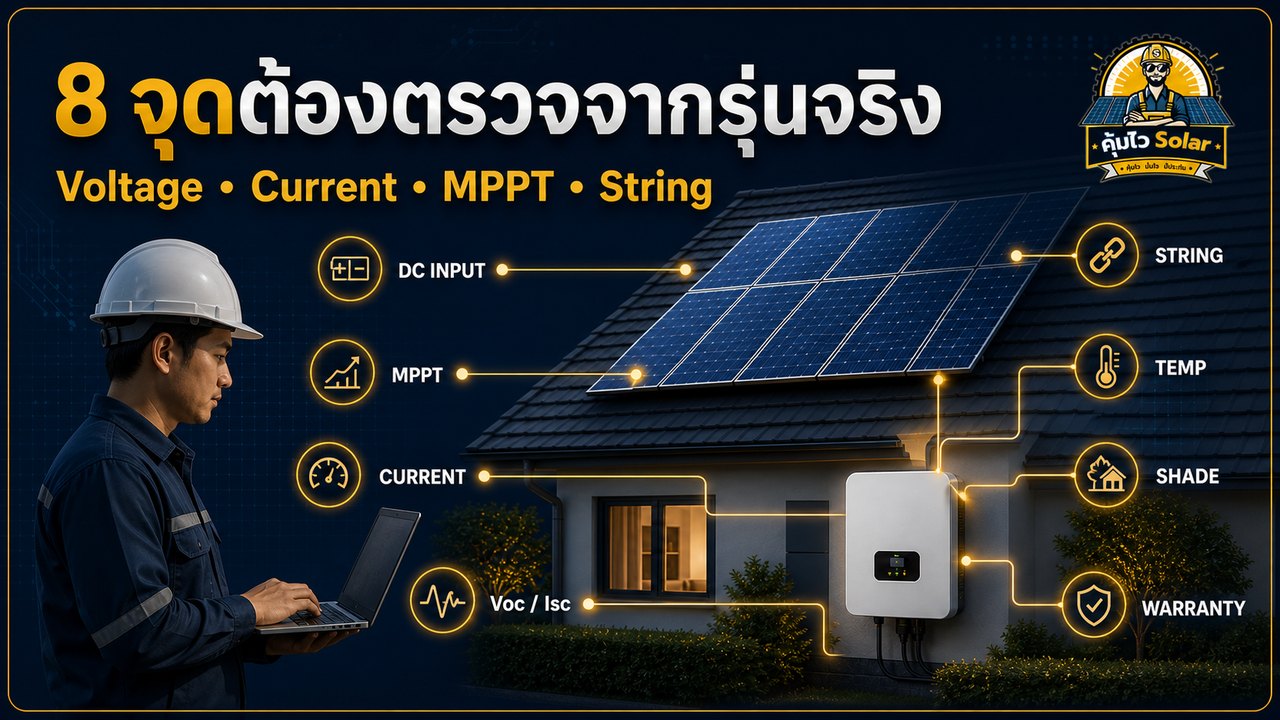 เช็กลิสต์ Maximum DC Input MPPT Voltage กระแส Isc Voc และ String ก่อน Oversize แผง