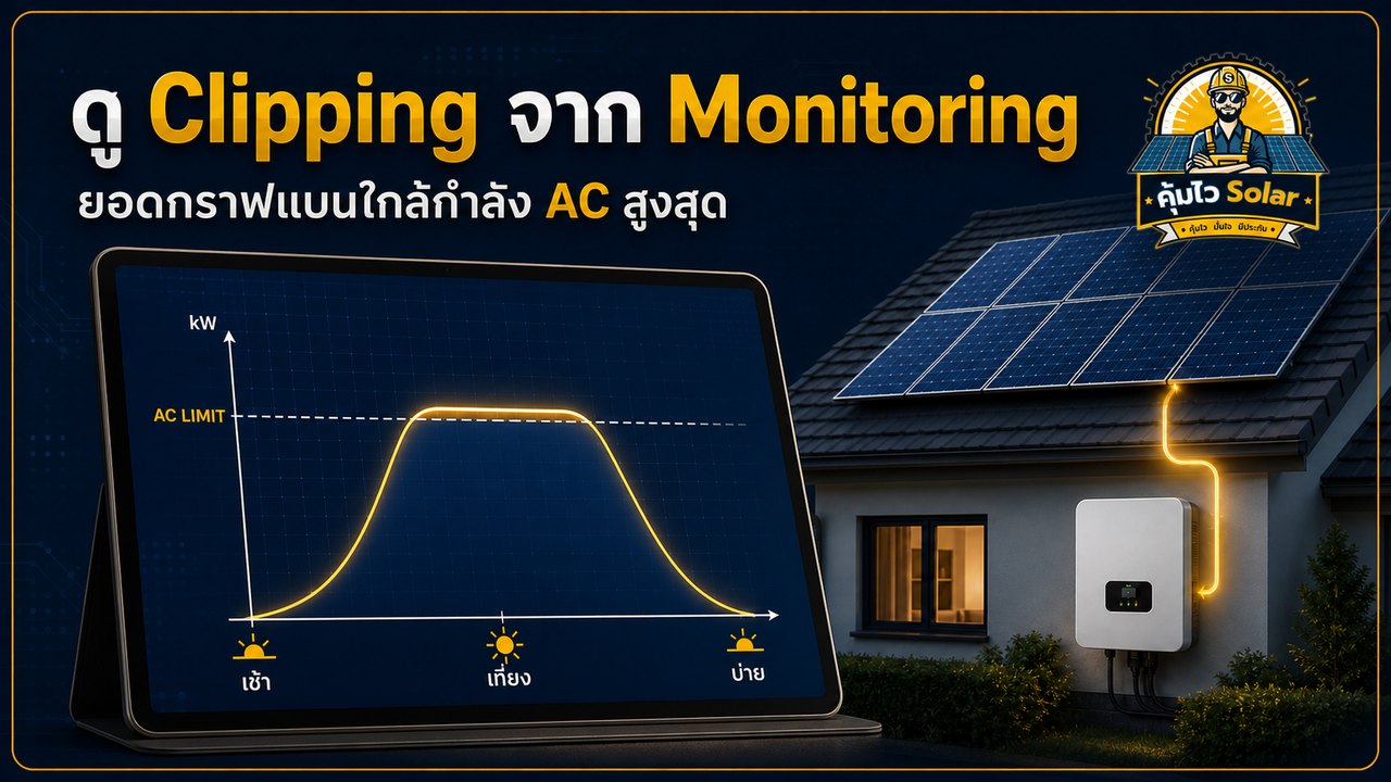 วิธีสังเกต Inverter Clipping จากยอดกราฟ Monitoring ที่แบนใกล้กำลัง AC สูงสุด