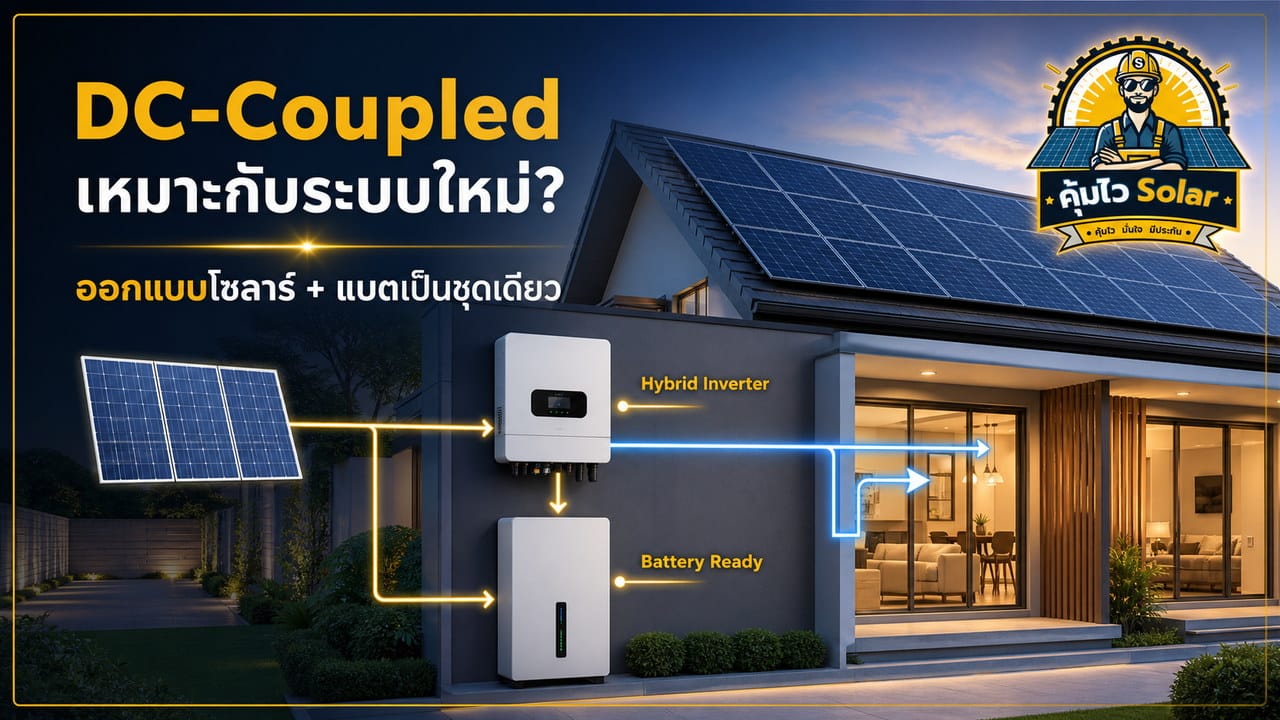 ระบบ DC-Coupled ใช้ Hybrid Inverter จัดการไฟจากแผงและแบตเตอรี่บนฝั่ง DC