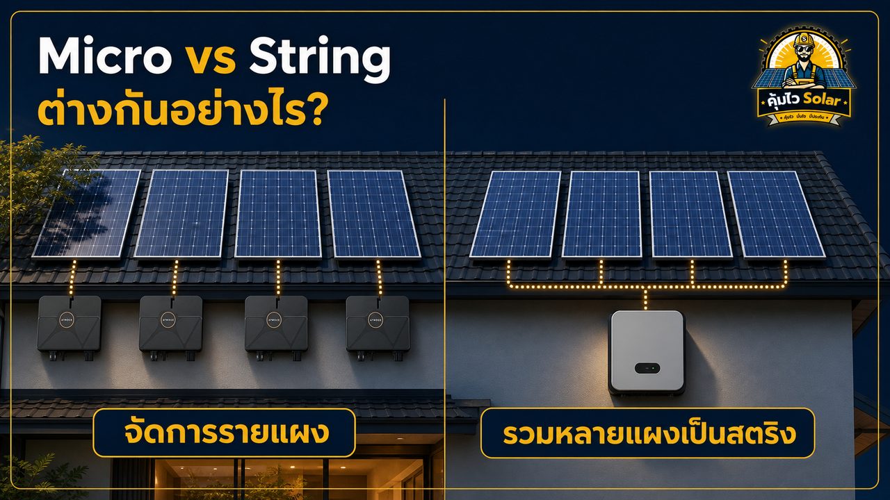 หลักการทำงานของ Micro Inverter แบบรายแผงเทียบกับ String Inverter แบบรวมหลายแผง