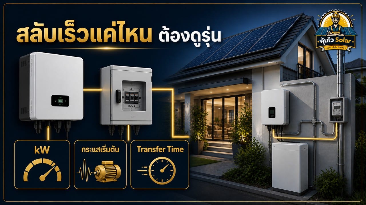 ตรวจโหลดสำรอง กำลังเริ่มต้น และเวลาเปลี่ยนแหล่งจ่ายของระบบ Hybrid