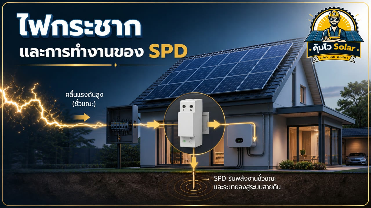 ไฟกระชากและหลักการทำงานของ SPD ในระบบโซลาร์เซลล์
