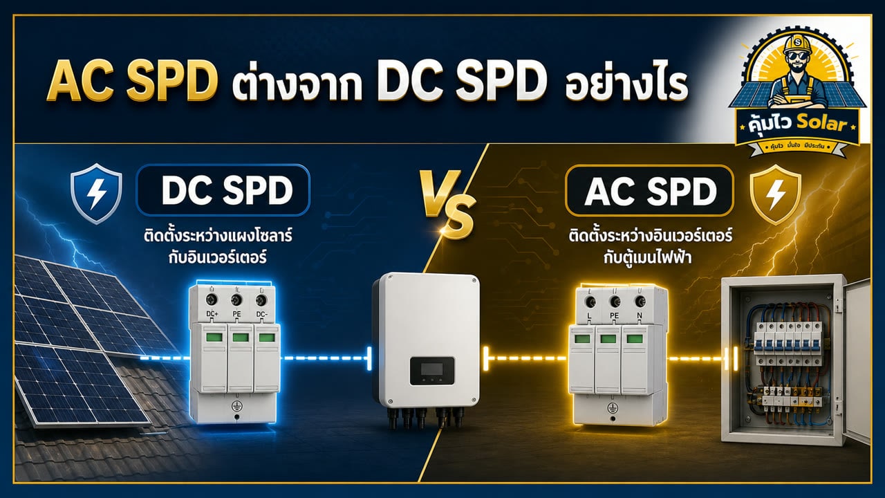 เปรียบเทียบตำแหน่ง AC SPD และ DC SPD ในระบบโซลาร์เซลล์