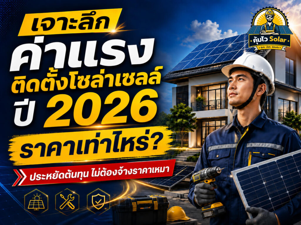 ค่าแรงติดตั้งโซล่าเซลล์ ปี 2026