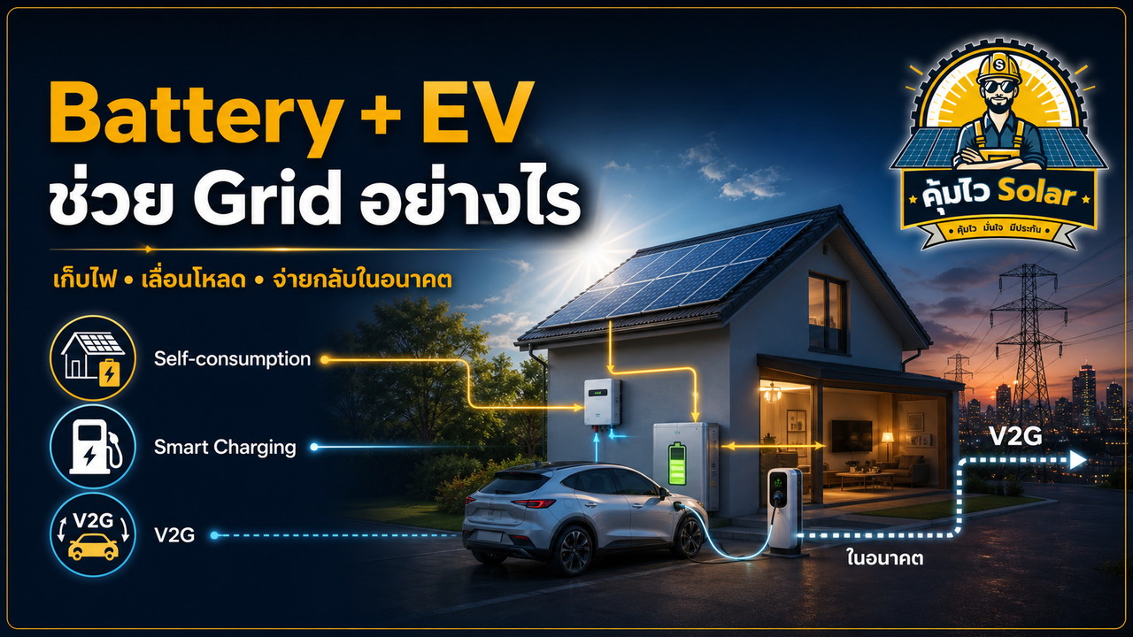 บทบาท Battery และ EV ต่อ Grid ทั้ง Self-consumption Smart Charging และ V2G
