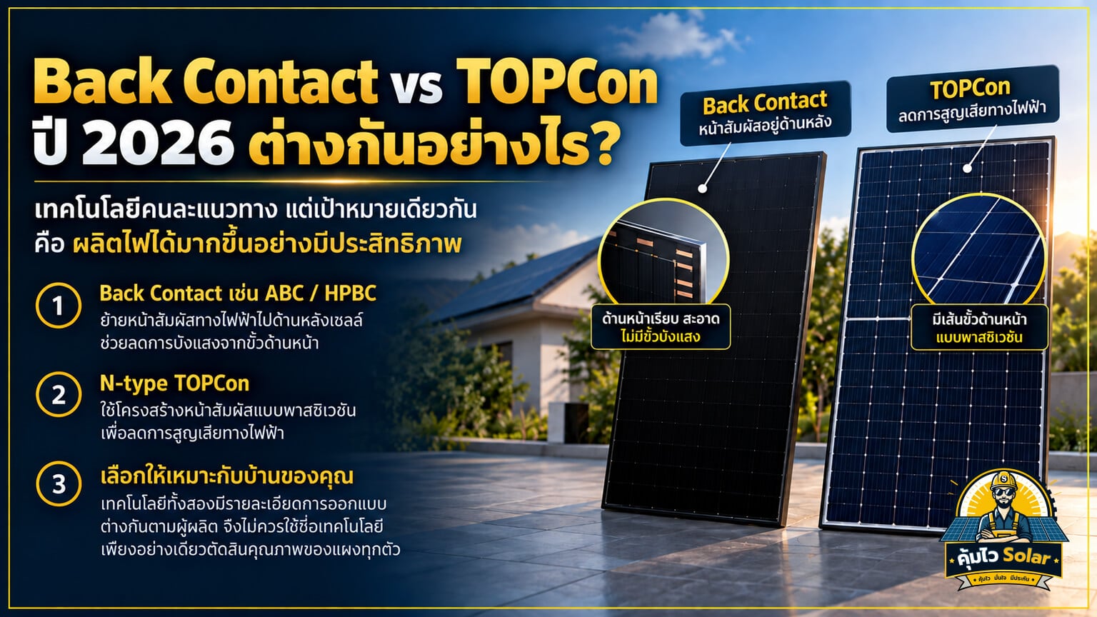 back contact vs topcon ต่างกันอย่างไร