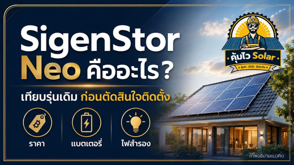 SigenStor Neo คืออะไร เทียบรุ่นเดิม ราคา แบตเตอรี่ และไฟสำรองก่อนติดตั้ง