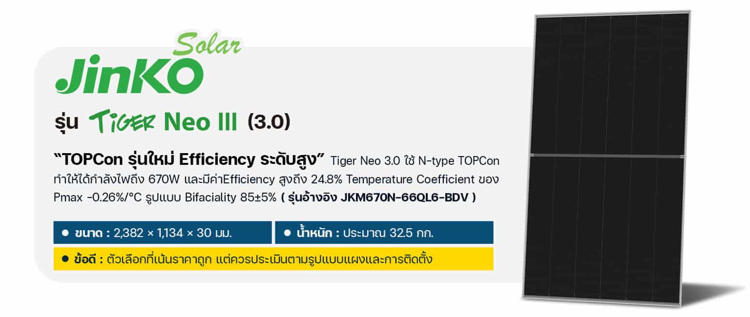 แผง jinko tiger neo 3.0